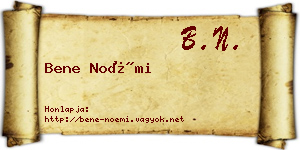 Bene Noémi névjegykártya